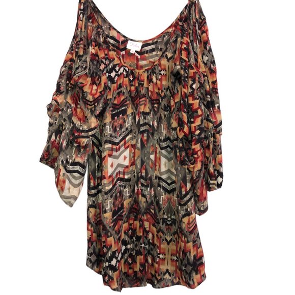 Parker Dresses & Skirts - Parker 100% silk STUNNING Aztec IKAT orange gray tunic dress xs